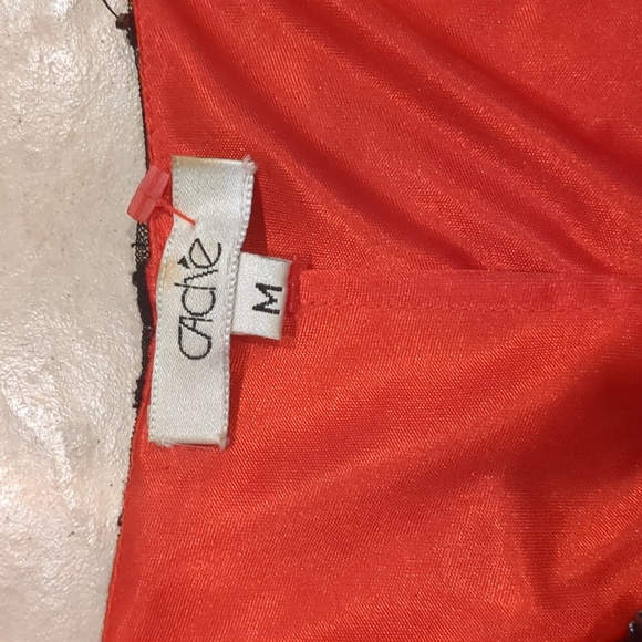 Cache Red & Black Beaded Layered Tank Top Size Medium - Picture 2 of 5